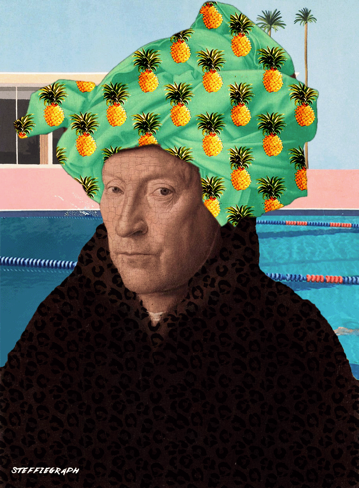 #alsichkan #vaneyck #renaissance #animatedart #animatedcollage #digitalcollage #collageart #davidhockney #abiggersplash